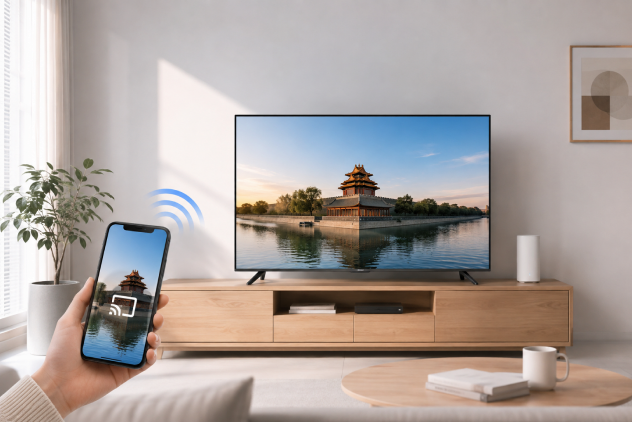 喜乐投屏 TV 接收端界面